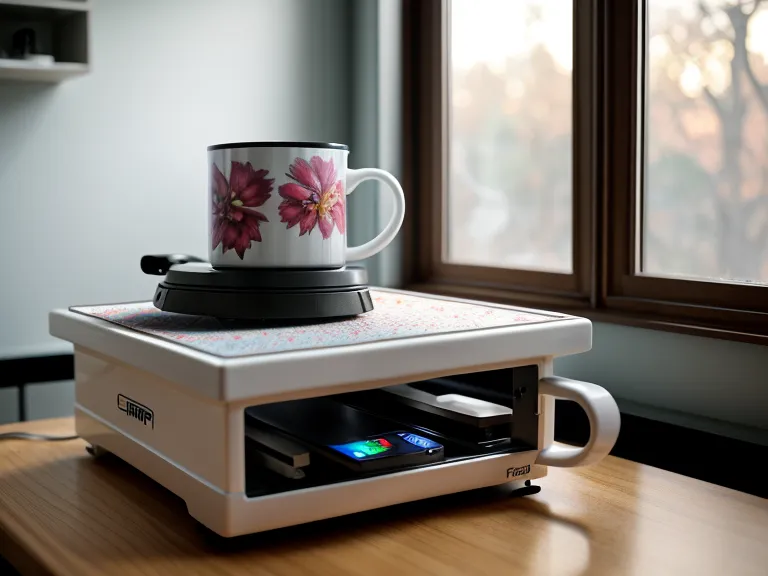 Prensa térmica para tazas cilíndricas ajustada a temperatura de transferencia para cerámica