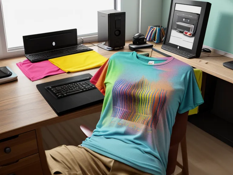 Pantalla de diseño con un mockup de camiseta, parte del proceso de diseño para sublimación profesional