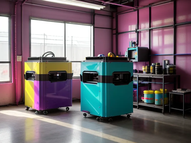 Tanques de tinta de una impresora EcoTank adaptada para sublimación A3 en un taller de estampados